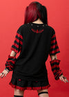 Bunny Dolls Punky Bunny Black Red Long Sleeves Oversized Tee