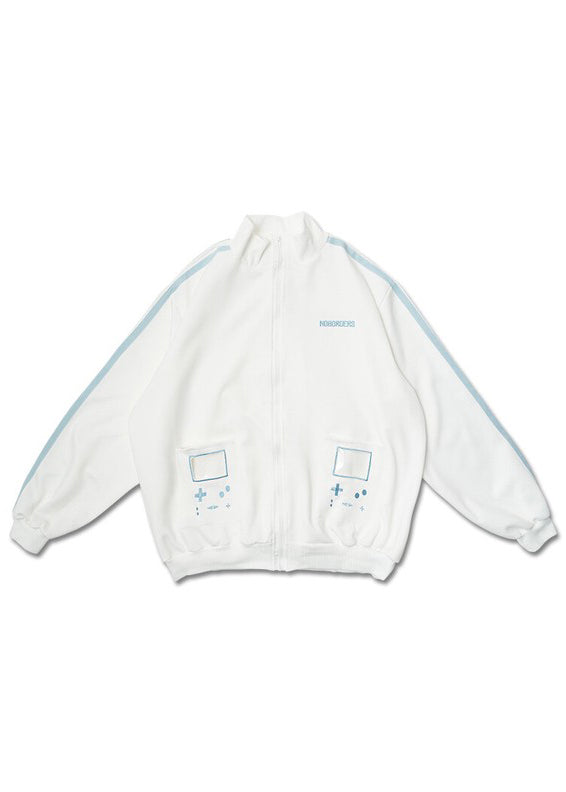 Game Over White Jersey Oversized Jacket