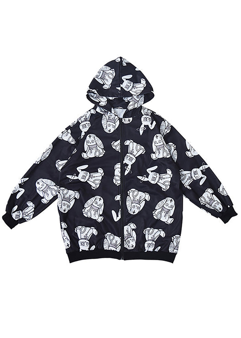 Bunny Dolls Rad Rabbit AOP Oversized Zip Up Hoodie