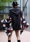 Higabana Kitsune Fox Mask Kimono Zip Up Hoodie