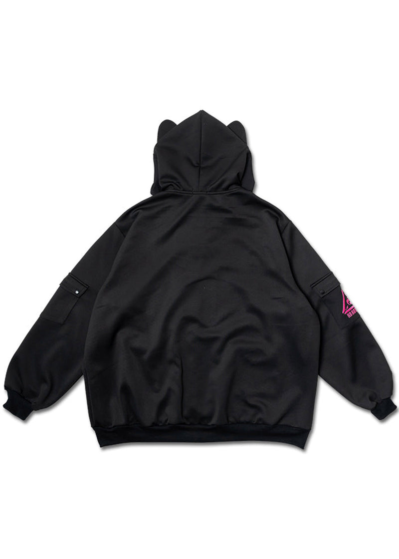 Uzurai Cyberpunk Tech Oversized Black Pink Jacket