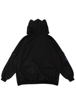 Uzurai Cyberpunk Tech Oversized Black Purple Jacket