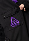 Uzurai Cyberpunk Tech Oversized Black Purple Jacket
