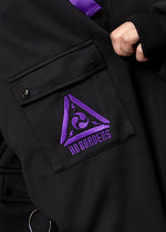 Uzurai Cyberpunk Tech Oversized Black Purple Jacket