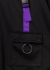 Uzurai Cyberpunk Tech Oversized Black Purple Jacket