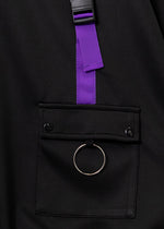 Uzurai Cyberpunk Tech Oversized Black Purple Jacket