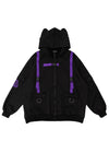 Uzurai Cyberpunk Tech Oversized Black Purple Jacket