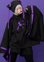 Uzurai Cyberpunk Tech Kimono Black Purple Jacket