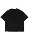 Uzurai Cyberpunk Tech Oversized Black Purple Tee