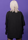 Uzurai Cyberpunk Tech Oversized Black Purple Tee