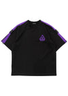Uzurai Cyberpunk Tech Oversized Black Purple Tee