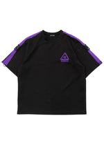 Uzurai Cyberpunk Tech Oversized Black Purple Tee