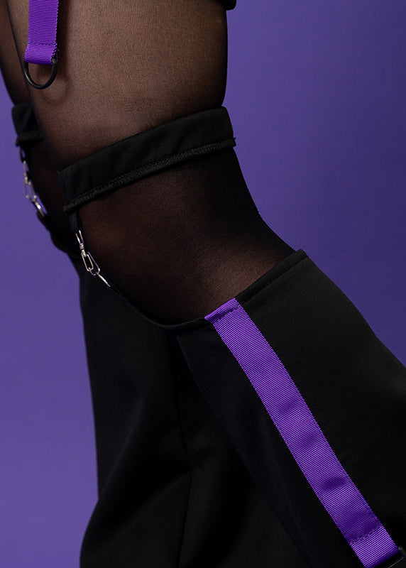 Uzurai Cyberpunk Tech Black Purple Leg Warmer