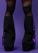 Uzurai Cyberpunk Tech Black Purple Leg Warmer