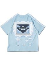 Game Over Jersey Pastel Blue Oversized Tee