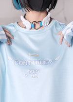 Game Over Jersey Pastel Blue Oversized Tee