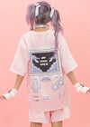 Game Over Jersey Pastel Pink Oversized Tee