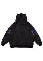 Error Code Cyberpunk Tech Oversized Black Purple Jacket