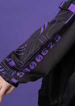 Error Code Cyberpunk Tech Oversized Black Purple Jacket