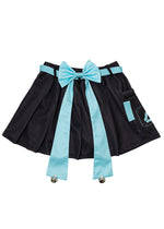 Error Code Cyberpunk Tech Pleated Black Blue Skirt