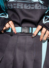 Error Code Cyberpunk Tech Pleated Black Blue Skirt