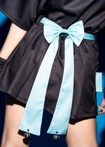 Error Code Cyberpunk Tech Pleated Black Blue Skirt