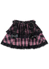 Love Punk Pink Plaid Lolita Mini Skirt