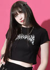 Bunny Dolls Punky Bunny Black White Crop Tee