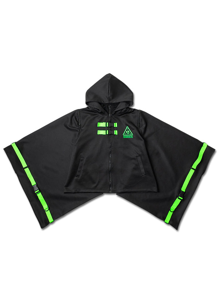 Uzurai Cyberpunk Tech Kimono Black Green Jacket