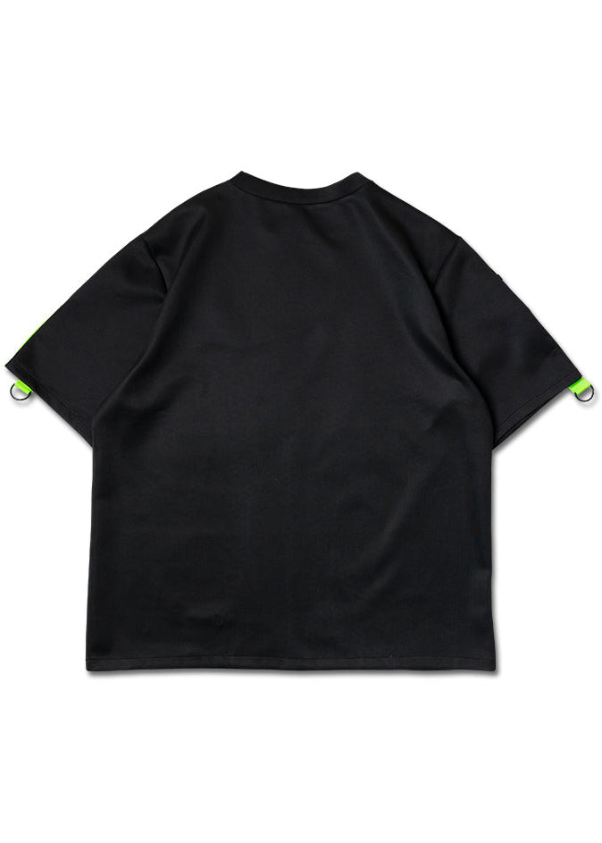 Uzurai Cyberpunk Tech Oversized Black Green Tee