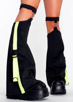 Uzurai Cyberpunk Tech Black Green Leg Warmer