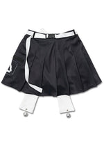 Error Code Cyberpunk Tech Pleated Black White Skirt