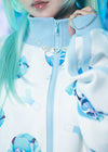 Hatsune Miku Forever White Blue Jersey Oversized Jacket