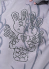 Nightmare Studded Bunny Ruffle Grey Oversized Jacket