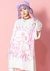 Gloomy Bear Pastel Gloomy Ring White Oversized Tee