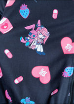 Menhera-Chan X Bunny Dolls Mill Nero AOP Oversized Zip Up Hoodie