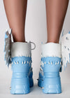 BLUE APPLE Dragon Wing Blue Platform Sneakers
