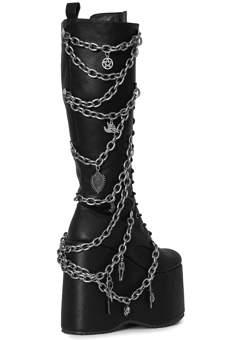 CAMP MIRACLE Goth Black Platform Boots