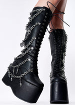 CAMP MIRACLE Goth Black Platform Boots