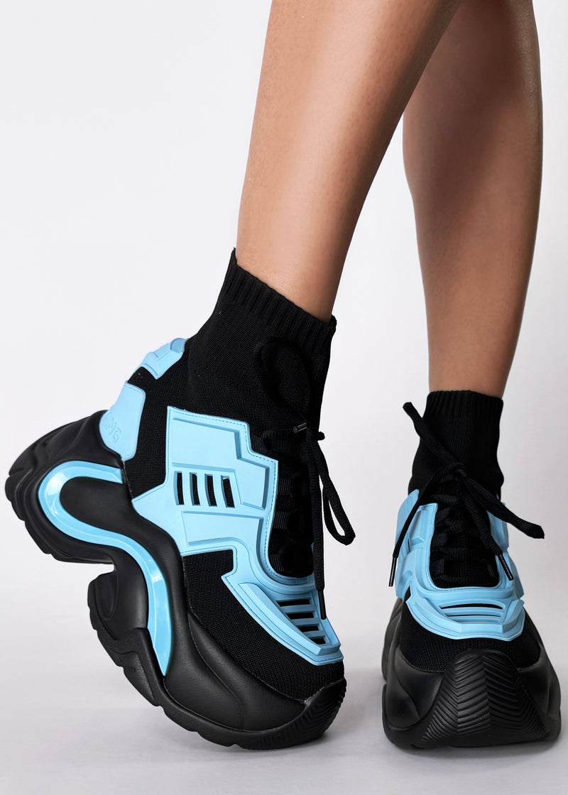 JUPITER 08 Neko Synth Blue Platform Sneakers