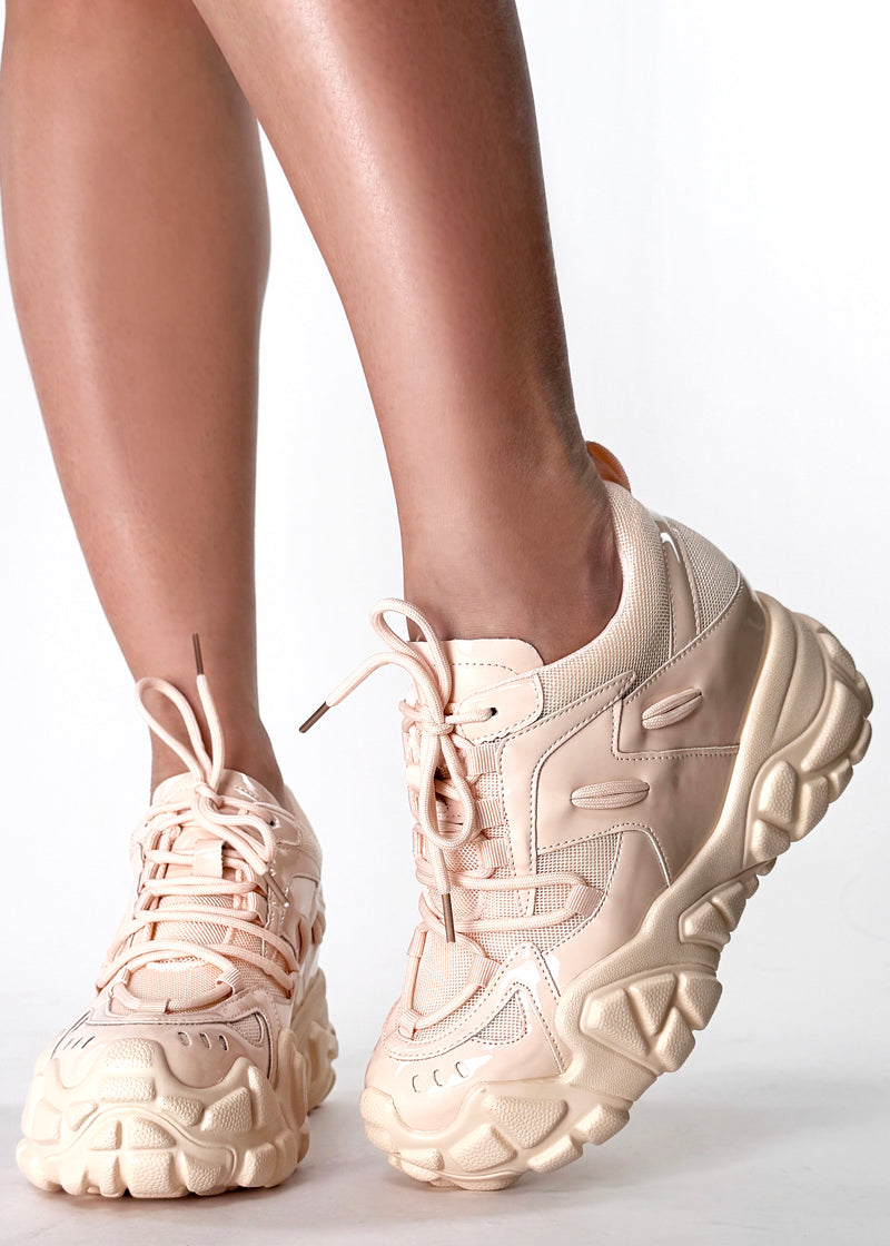 PERSIMMON 01 Neutral Vibes Nude Platform Sneakers