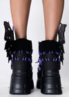 PURPLE LEMON Dragon Wing Black Platform Sneakers