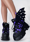 PURPLE LEMON Dragon Wing Black Platform Sneakers