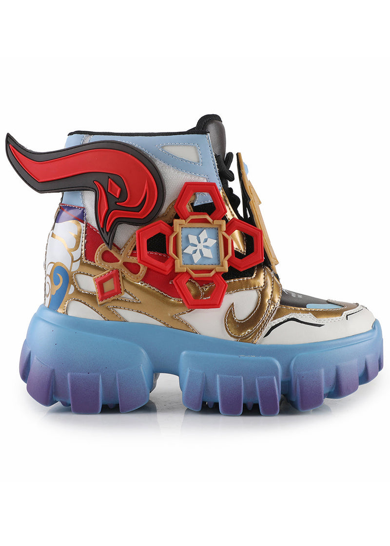 Genshin Impact Ganyu Anime Blue Platform Sneakers