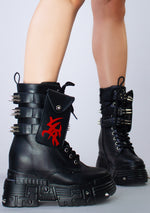 X WTF CV Chem Vandalism Black Platform Boots