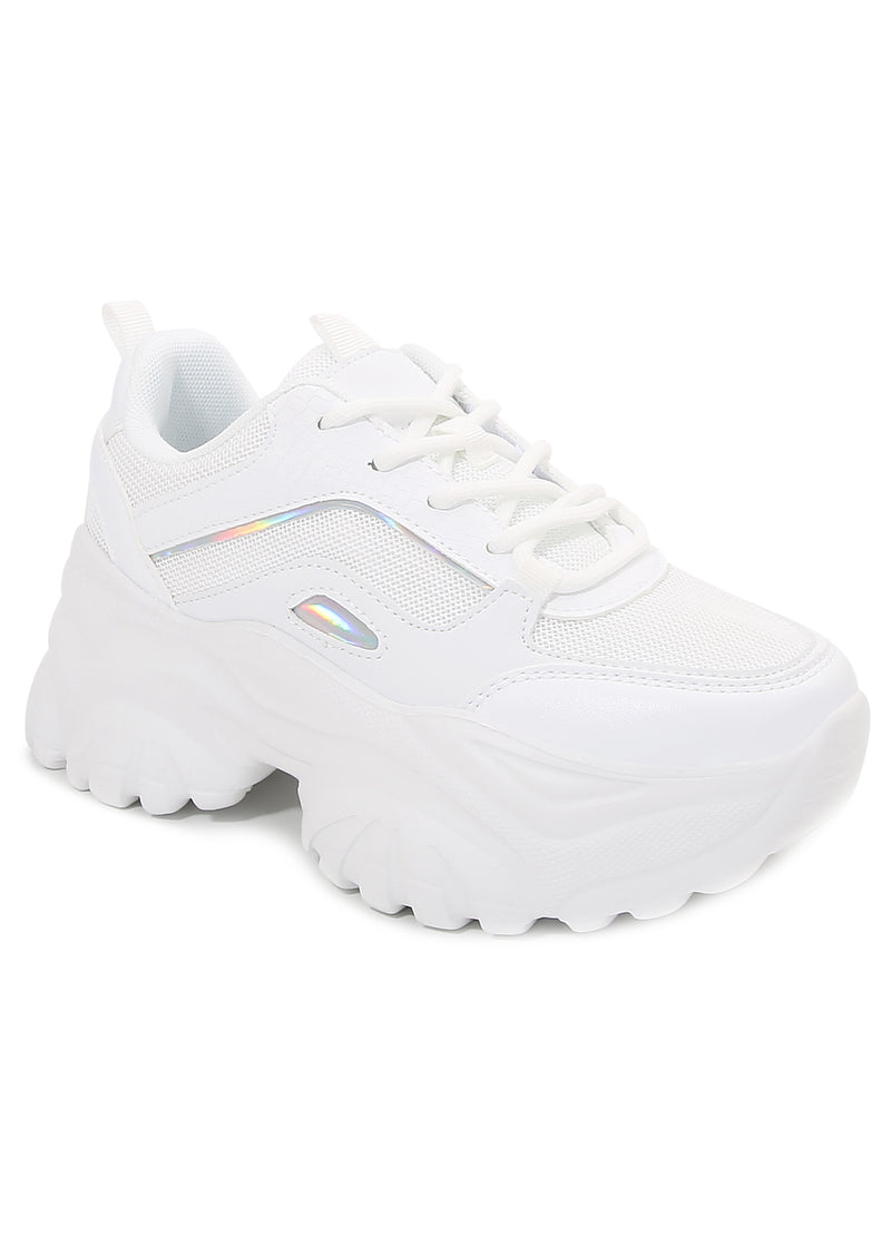 HANNA Cyber Pulse White Platform Sneakers