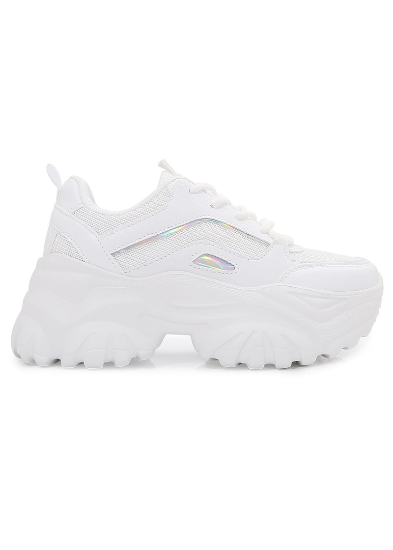 HANNA Cyber Pulse White Platform Sneakers