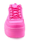 LILY 5005 Neon Riot Hot Pink Platform Sneakers
