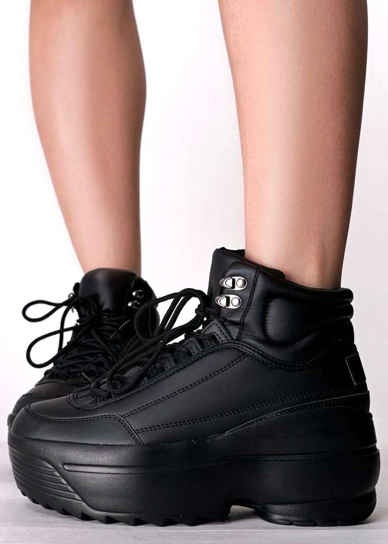 MACY 01 Shadow Mode Black Platform Sneakers