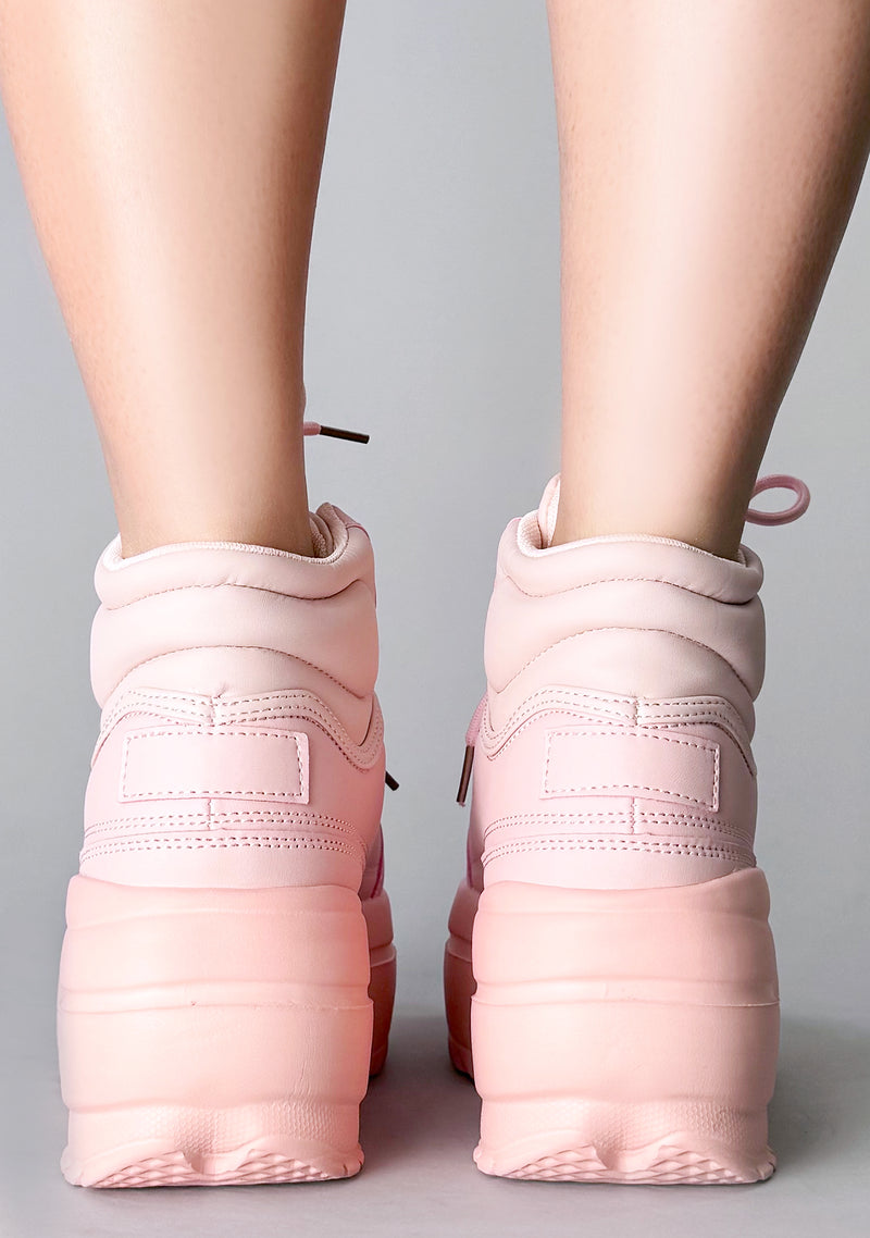 MACY 01 Blush Dunes Pink Platform Sneakers